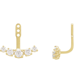 688816 Earring Jacket Set Lab-Grown Diamond Round 3.65 Mm 14K Yellow Lab-Grown Diamond Pair Polished 1 Ctw Lab-Grown Diamond Earring Jackets