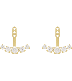 688816 Earring Jacket Set Lab-Grown Diamond Round 3.65 Mm 14K Yellow Lab-Grown Diamond Pair Polished 1 Ctw Lab-Grown Diamond Earring Jackets