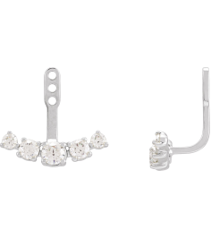 688816 Earring Jacket Set Lab-Grown Diamond Round 3.65 Mm 14K White Lab-Grown Diamond Pair Polished 1 Ctw Lab-Grown Diamond Earring Jackets