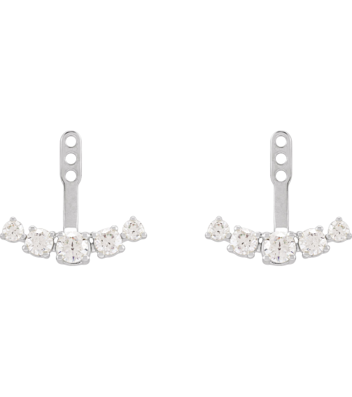 688816 Earring Jacket Set Lab-Grown Diamond Round 3.65 Mm 14K White Lab-Grown Diamond Pair Polished 1 Ctw Lab-Grown Diamond Earring Jackets