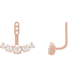 688816 Earring Jacket Set Lab-Grown Diamond Round 3.65 Mm 14K Rose Lab-Grown Diamond Pair Polished 1 Ctw Lab-Grown Diamond Earring Jackets