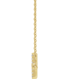 R50009 Necklace Set 14K Yellow Round Lab-Grown Diamond 1.3Mm 16 Ctw Si1-Si2, Gh 16-18 In Polished 16 Ctw Lab-Grown Diamond Sideways Cross Necklace