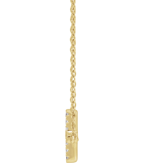 R50009 Necklace Set 14K Yellow Round Lab-Grown Diamond 1.3Mm 16 Ctw Si1-Si2, Gh 16-18 In Polished 16 Ctw Lab-Grown Diamond Sideways Cross Necklace