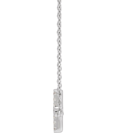 R50009 Necklace Set 14K White Round Lab-Grown Diamond 1.3Mm 16 Ctw Si1-Si2, Gh 16-18 In Polished 16 Ctw Lab-Grown Diamond Sideways Cross Necklace
