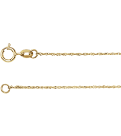 Ch1105 14K Yellow Singapore .5 Mm 16 In Spring Ring Diamond-Cut Diamond-Cut Singapore Chain