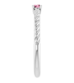 72207 Ring Set Sterling Silver Natural Pink Tourmaline Round 3 Mm Polished Natural Pink Tourmaline Solitaire Rope Ring