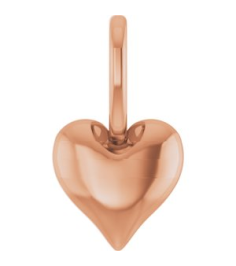 88000 Pendant 14K Rose Polished Puffed Heart Charm Pendant