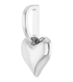 88000 Pendant Platinum Polished Puffed Heart Charm Pendant