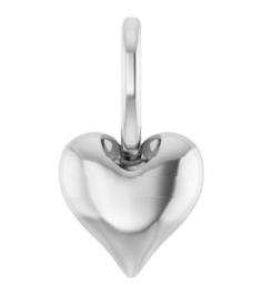 88000 Pendant 14K White Polished Puffed Heart Charm Pendant