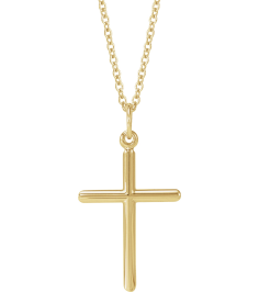 R41148 Necklace 14K Yellow 22.9 X 12.5 Mm Polished Cross Necklace