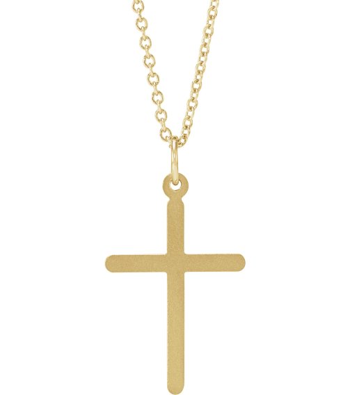 R41148 Necklace 14K Yellow 22.9 X 12.5 Mm Polished Cross Necklace