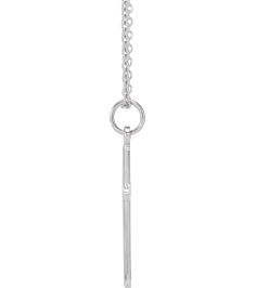 R41148 Necklace 14K White 22.9 X 12.5 Mm Polished Cross Necklace
