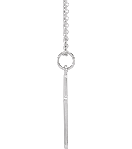 R41148 Necklace 14K White 22.9 X 12.5 Mm Polished Cross Necklace
