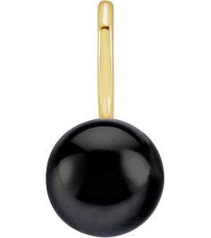 88001 Pendant Set 14K Yellow Pearl Cultured Black Akoya Pearl 6 Mm Polished Cultured Black Akoya Pearl Pendant