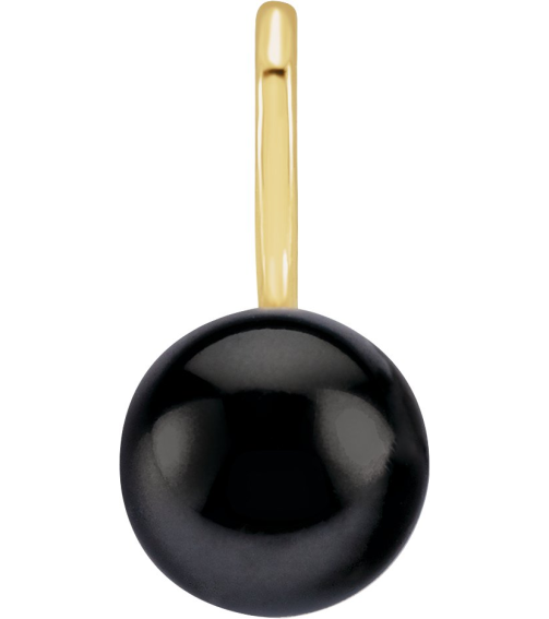 88001 Pendant Set 14K Yellow Pearl Cultured Black Akoya Pearl 6 Mm Polished Cultured Black Akoya Pearl Pendant