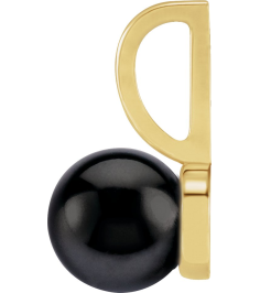 88001 Pendant Set 14K Yellow Pearl Cultured Black Akoya Pearl 6 Mm Polished Cultured Black Akoya Pearl Pendant