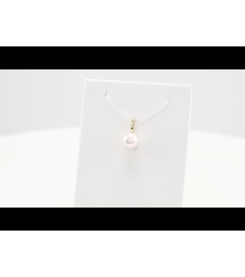 88001 Pendant Set 14K Yellow Pearl Cultured White Akoya Pearl 6 Mm Polished Cultured White Akoya Pearl Pendant