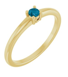 72314 Ring Set 14K Yellow Natural London Blue Topaz Round 3 Mm Polished Natural London Blue Topaz Ring