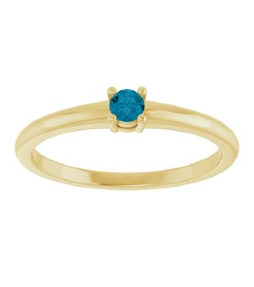 72314 Ring Set 14K Yellow Natural London Blue Topaz Round 3 Mm Polished Natural London Blue Topaz Ring