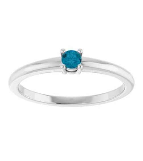 72314 Ring Set Platinum Natural London Blue Topaz Round 3 Mm Polished Natural London Blue Topaz Ring