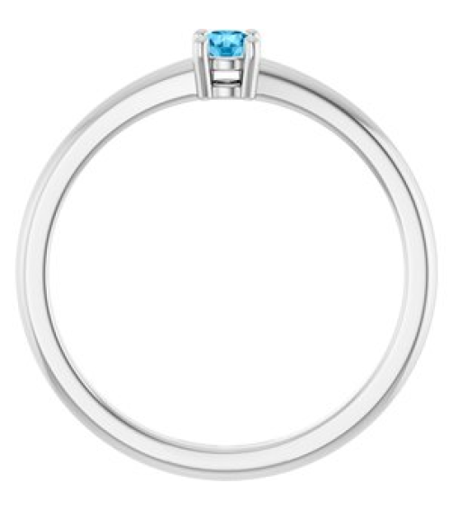 72314 Ring Set 14K White Natural Swiss Blue Topaz Round 3 Mm Polished Natural Swiss Blue Topaz Ring