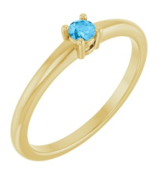 72314 Ring Set 14K Yellow Natural Swiss Blue Topaz Round 3 Mm Polished Natural Swiss Blue Topaz Ring
