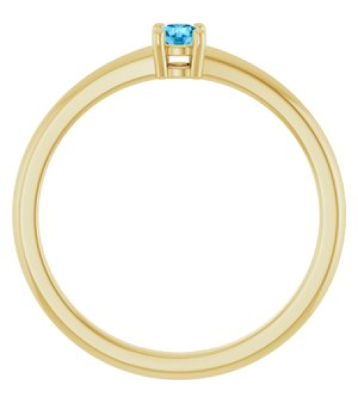 72314 Ring Set 14K Yellow Natural Swiss Blue Topaz Round 3 Mm Polished Natural Swiss Blue Topaz Ring