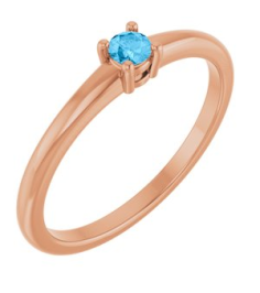 72314 Ring Set 14K Rose Natural Swiss Blue Topaz Round 3 Mm Polished Natural Swiss Blue Topaz Ring