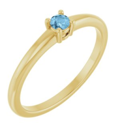 72314 Ring Set 14K Yellow Natural Sky Blue Topaz Round 3 Mm Polished Natural Sky Blue Topaz Ring