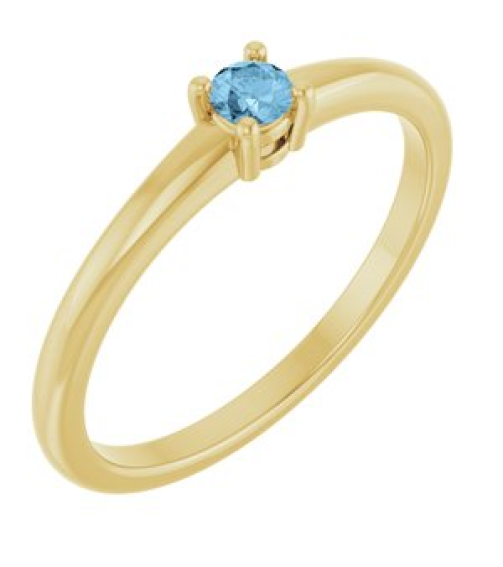 72314 Ring Set 14K Yellow Natural Sky Blue Topaz Round 3 Mm Polished Natural Sky Blue Topaz Ring