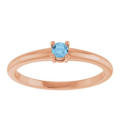 72314 Ring Set 14K Rose Natural Sky Blue Topaz Round 3 Mm Polished Natural Sky Blue Topaz Ring