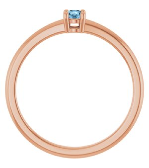 72314 Ring Set 14K Rose Natural Sky Blue Topaz Round 3 Mm Polished Natural Sky Blue Topaz Ring