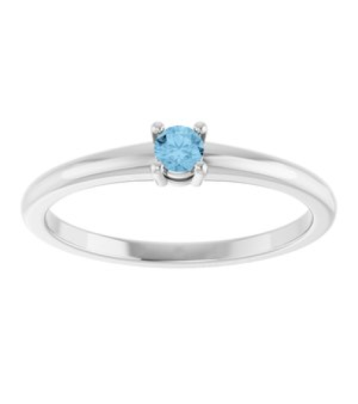 72314 Ring Set Platinum Natural Sky Blue Topaz Round 3 Mm Polished Natural Sky Blue Topaz Ring