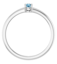72314 Ring Set Platinum Natural Sky Blue Topaz Round 3 Mm Polished Natural Sky Blue Topaz Ring