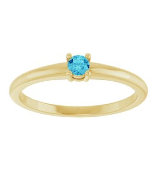 72314 Ring Set 14K Yellow Natural Blue Zircon Round 3 Mm Polished Natural Blue Zircon Ring