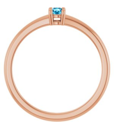 72314 Ring Set 14K Rose Natural Aquamarine Round 3 Mm Polished Natural Aquamarine Ring