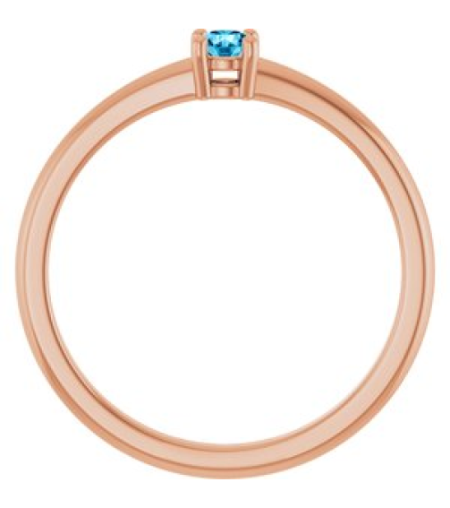 72314 Ring Set 14K Rose Natural Aquamarine Round 3 Mm Polished Natural Aquamarine Ring