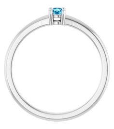 72314 Ring Set Platinum Natural Aquamarine Round 3 Mm Polished Natural Aquamarine Ring