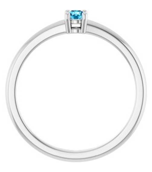 72314 Ring Set Platinum Natural Aquamarine Round 3 Mm Polished Natural Aquamarine Ring