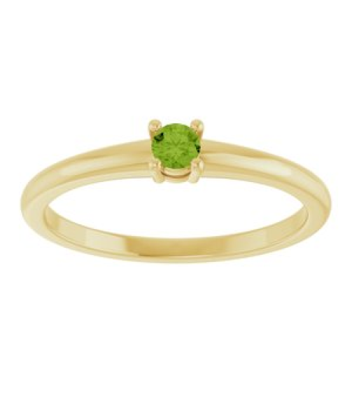 72314 Ring Set 14K Yellow Natural Peridot Round 3 Mm Polished Natural Peridot Ring