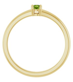 72314 Ring Set 14K Yellow Natural Peridot Round 3 Mm Polished Natural Peridot Ring