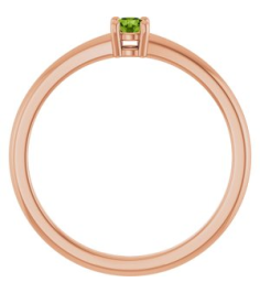 72314 Ring Set 14K Rose Natural Peridot Round 3 Mm Polished Natural Peridot Ring