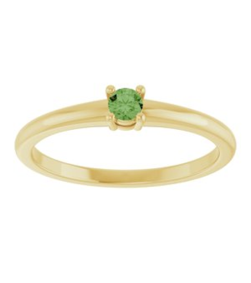 72314 Ring Set 14K Yellow Natural Green Sapphire Round 3 Mm Polished Natural Green Sapphire Ring