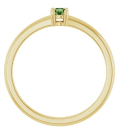 72314 Ring Set 14K Yellow Natural Green Sapphire Round 3 Mm Polished Natural Green Sapphire Ring
