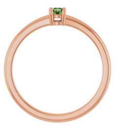 72314 Ring Set 14K Rose Natural Green Sapphire Round 3 Mm Polished Natural Green Sapphire Ring