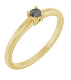 72314 Ring Set 14K Yellow Natural Gray Spinel Round 3 Mm Polished Natural Gray Spinel Ring