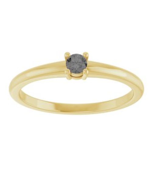 72314 Ring Set 14K Yellow Natural Gray Spinel Round 3 Mm Polished Natural Gray Spinel Ring