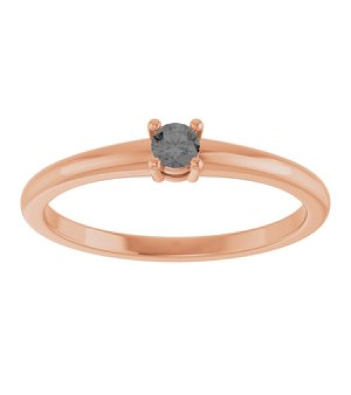 72314 Ring Set 14K Rose Natural Gray Spinel Round 3 Mm Polished Natural Gray Spinel Ring