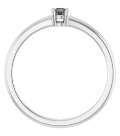 72314 Ring Set Platinum Natural Gray Spinel Round 3 Mm Polished Natural Gray Spinel Ring