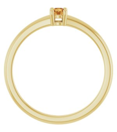 72314 Ring Set 14K Yellow Natural Citrine Round 3 Mm Polished Natural Citrine Ring